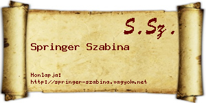 Springer Szabina névjegykártya